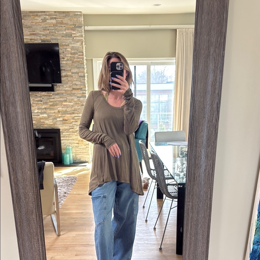Women's Long Sleeve Tan Top